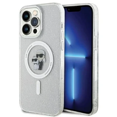 Image de Karl Lagerfeld KLHMP14XHGKCNOT Coque pour iPhone 14 Pro Max 6,7&quot; rigide transparente à paillettes &amp; Choupette