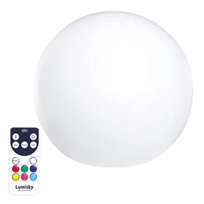 Image de Boule lumineuse sans fil flottante LED multicolore dimmable BOBBY ∅50cm avec télécommande et socle à induction