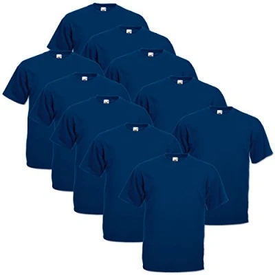 Image de Fruit of the Loom 10 T Shirts Valueweight S M L XL XXL 3XL 4XL 5XL Set de couleurs Bleu XXXX Large