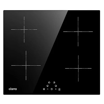 Image de CIARRA Plaque à Induction Encastrable CABBIH4 6000W 9 Niveaux de Puissance 4 Feux Commande Tactile Minuterie Verrouillage Enfant Noir