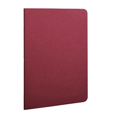 Image de Clairefontaine 733162C Collection Age Bag Un Carnet Agrafé Rouge A5 14,8x21 cm 96 Pages Lignées Papier Blanc 90 g Couverture Carte Lustrée Grain Cuir