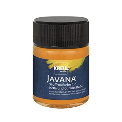 Image de Kreul 91958 Peinture Javana pour Tissus clairs et foncés, 50 ML Verre Orange, caractère pâteux, tamponner pochoiriser, résistant au Lavage après Fixation, 624552