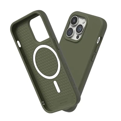 Image de RhinoShield Coque Compatible avec [iPhone 14 Pro] SolidSuit Magsafe Fine Technologie d&#039;absorption des Chocs et Finition Premium Mate Vert algue