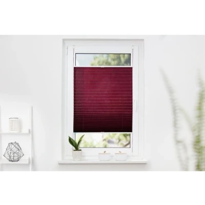 Image de Khome Store plissé Klemmfix, Polyester, Fuchsia, 50 x 130 cm
