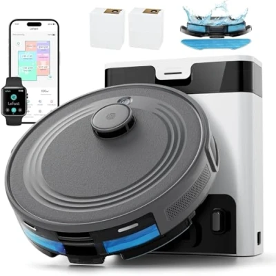 Image de Lefant M2 Pro Robot Aspirateur Laveur 6000Pa avec Station Vidage Automatique Poussière,Navigation Laser Cartographie,Nettoyage Personnalisé, Évitement d&#039;obstacles PSD, Idéal pour Poils d&#039;animaux