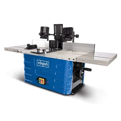 Image de Scheppach Fraiseuse HF60 Défonceuse 1500W Hauteur de broche réglable max. 40mm Vitesse 11500 à 24000min 1 Elargissements table inclus Livrée avec pinces