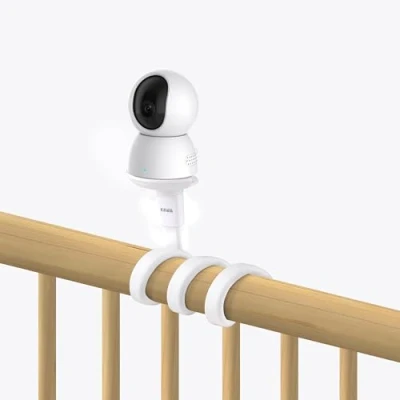 Image de KAWA support de moniteur bébé, bébé universel pour berceau, flexible, compatible avec toutes les caméras 1/4 à trois trous, sans outils ni