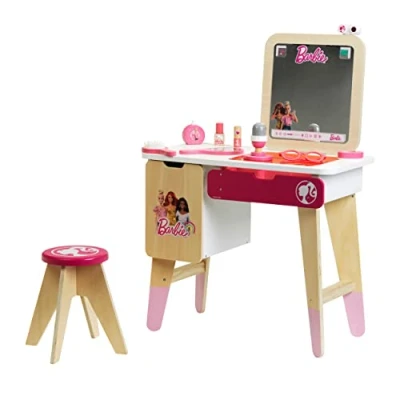 Image de Theo Klein BarbieTM Coiffeuse et Studio de vlogging I avec écran d&#039;enregistrement en Bois Accessoires Inclus Jouet pour Enfants à partir 3 Ans