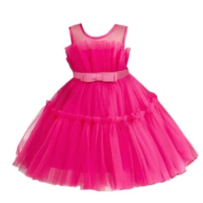 Image de Lito Angels Robe Demoiselle d&#039;honneur Ceremonie Mariage pour Enfant Filles Taille 3 4 Ans, Rose Vif (étiquette en Tissu 100)