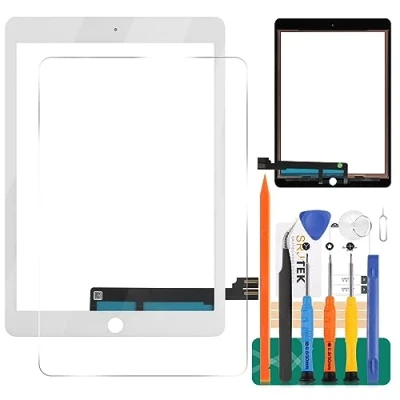 Image de SRJTEK Écran Tactile de Rechange pour iPad Pro 9.7 2016 Génération avec vitre en Verre trempé + Outils (Pas LCD, sans Bouton d&#039;accueil) Blanc