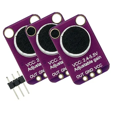 Image de Fasizi Lot de 3 amplificateurs microphone à électret MAX4466 Module réglable Bleu Carte dérivation pour Arduino