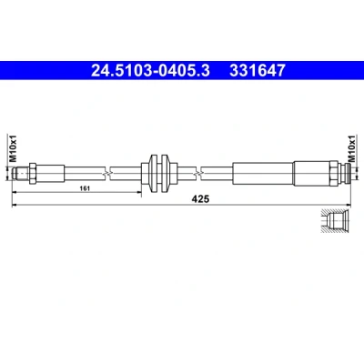 Image de ATE 24.5103 0405.3 Flexible De Frein 425 M10x1 OPEL: Adam, Corsa E 3/5 portes