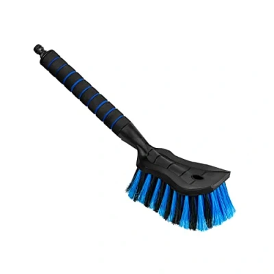 Image de ToM PaR Brosse de Lavage I à Eau avec raccord d&#039;eau Ouverture Rapide du Robinet Poils serrés Poignée Confortable Voiture Jardin Longueur: 44 cm Bleu