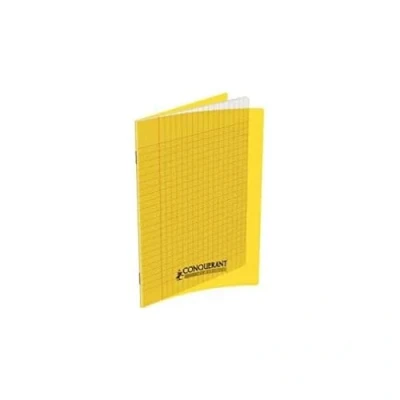 Image de CONQUERANT Cahier Classique 24x32cm Grands Carreaux Seyès 140 Pages Agrafées Couverture Polypro Jaune