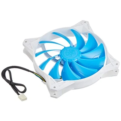 Image de SilverStone SST FQ141 Série FQ Ventilateur PWM silencieux de 120mm pour ordinateur, Flux d&#039;air performant, bleu blanc