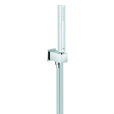 Image de GROHE Euphoria Cube Stick Ensemble de Douche (Pommeau 1 jet, Support Mural et Flexible SilverFlex 1.25m), Economie d&#039;Eau, Chromé, 26405000