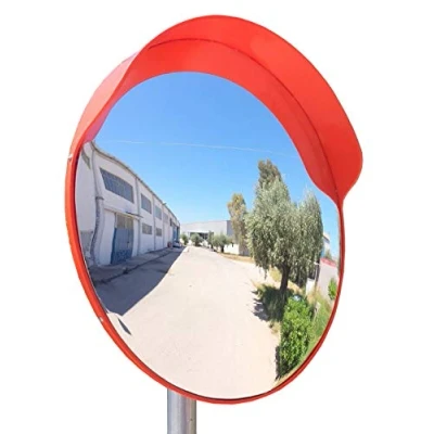 Image de ECM 60o Miroir routier flexible et convexe, 60 cm de diamètre, pour la sécurité routière des commerces, avec support fixation réglable poteaux 48 mm diamètre.