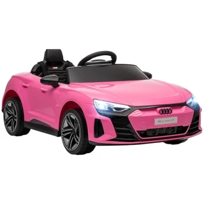 Image de HOMCOM Voiture véhicule électrique Enfant 12 V télécommande parentale fournie V. Max. 5 Km/h Effets sonores, Lumineux Audi RS E tron GT Rose