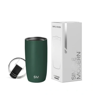Image de Simple Modern Tasse de Café Voyage avec Couvercle Rabattable Glacé Isolée en Acier Inoxydable Cadeaux pour Femmes et Hommes Voyager Collection 470ml Forest