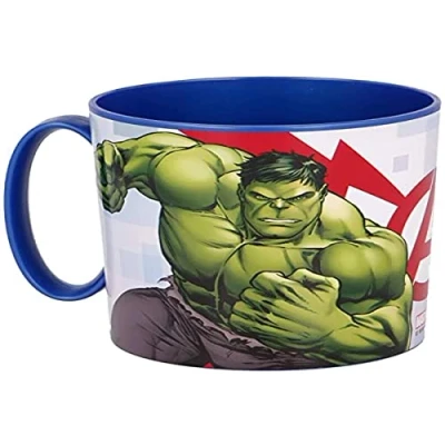Image de ALMACENESADAN 2242 ; tasse micro ondes Avengers capacité 350 ml produit en plastique réutilisable sans BPA.