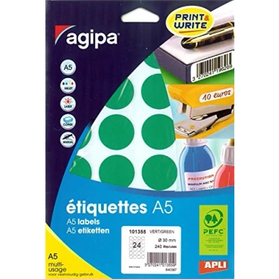 Image de Apli 101355 Etui 240 pastilles multi usage vert Ø 30 mm