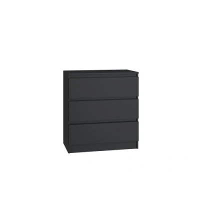 Image de CDF Commode Malwa M3 Couleur : Noir Armoire pour Documents, Petits Objets Idéal Salon, Chambre à Coucher, d&#039;enfant, et Bureau 3 tiroirs spacieux Table de Nuit