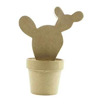 Image de Décopatch HD038O Un support en papier brun mâché 8x14x18 cm, Cactus western