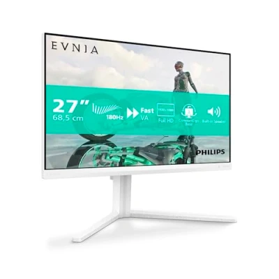 Image de Philips Evnia 27M2N3201A Moniteur de Jeu Full HD 27&quot;, 180 Hz, 0,5 ms, FreeSync Prem., G Sync Comp., HDR10 (1920x1080, 2X HDMI, DisplayPort) Blanc