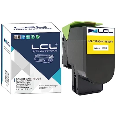 Image de LCL Cartouche de Toner Compatible 71B0040 71B20Y0 CS317dn CS317 CX317 CX317dn CS417 CS417dn CX417 CX417de CS517 CS517de CX517 CX517de (1 Jaune) Remplacement pour Lexmark