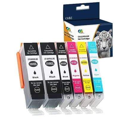 Image de 580XXL 581XXL Compatible avec Canon CLI 581 PGI 580 XXL Cartouche (Noir Cyan Magenta Jaune, 6 Pack), pour Pixma TR7550 TR8550 TS705 TS6150 TS6151 TS6250 TS6251 TS6350 TS6351 TS8150 TS8151
