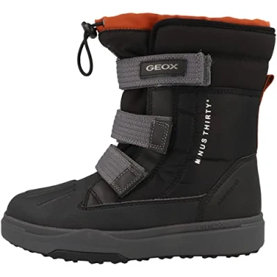 Image de Geox Garçon J Bunshee Pg Boy B A Bottes, Black/Rust, 39 EU