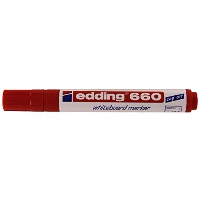 Image de edding 660 Marqueur pour tableaux blancs rouge 1 stylo pointe ronde 1,5 3 mm feutre effaçable blanc, magnétique, mémo et chevalet de conférence sketchnotes rechargeable