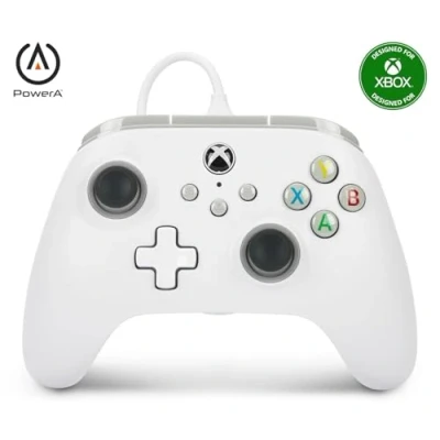Image de manette filaire PowerA pour Xbox Series XS Blanc, de jeu vidéo filaire, compatible avec One