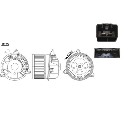 Image de MAHLE ORIGINAL AB 195 000S Pulseur d&#039;Air pour direction à droite/à gauche FORD: Focus Mk1 3/5 portes, Break, MONDEO 3