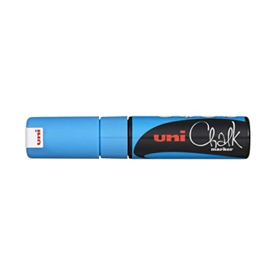 Image de UNI Ball 186447 Marqueur fenêtre &amp; craie CHALK PWE 8K, 8 mm, pointe biseautée, bleu clair