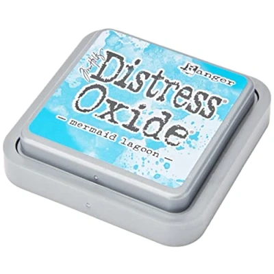 Image de Ranger Tim Holtz Distress Oxide Weathered Wood a 2x2 Raised Pad, with Water Reactive Dye Ink Détresse Oxyde Les Tampons d&#039;encre, Bleu, 7,6 x cm