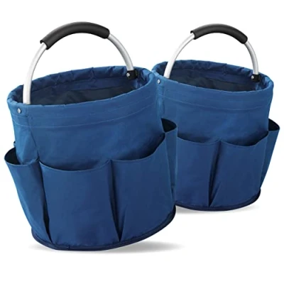 Image de WENKO Panier rangement produit d&#039;entretien, 6 rangements, pliable avec poignée de transport, bleu, Lot 2