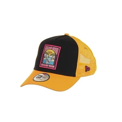 Image de New Era Feeling Good Summer Vibes Patch Black Yellow A Frame Adjustable Trucker Cap One Size