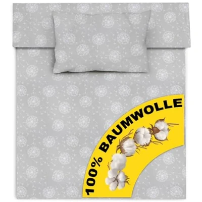 Image de Amilian Parure de lit 2 pièces en 100 % coton pour enfant et bébé Housse couette x 135 cm taie d&#039;oreiller 40 60 Avec fermeture à rabat