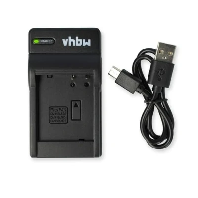 Image de vhbw Chargeur de batterie USB compatible avec Panasonic Lumix DMC TZ90, TZ96, TZ100, GX9 socle chargement pour caméra
