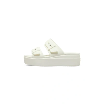 Image de Crocs Brooklyn Buckle Low Wedge Sandale cale Femme, Craie, 42/43 EU