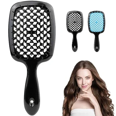 Image de Detangling Hair Brush,Detangling Brush for Curly Hair,Hairbrush Brush,Wet and Dry Detangle Brush,Easily Removes Tangles,Save Smooth &amp; Reduce Breakage,for Thick (Black)