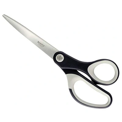 Image de Leitz Ciseaux Titane, Pour Droitiers ou Gauchers (Ambidextre), 205 mm, Fournitures de Bureau, Grip Ergonomique, Noir