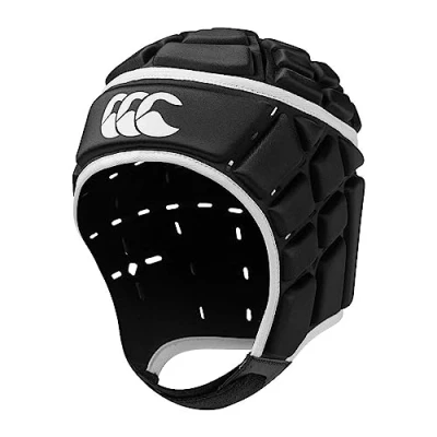 Image de Canterbury Rugby Core Headguard 360 Coverage Soft Edged Chin Strap Designed Holes Aid Ventilation Foam Padding JU Jeunesse Unisexe, Noir, XS