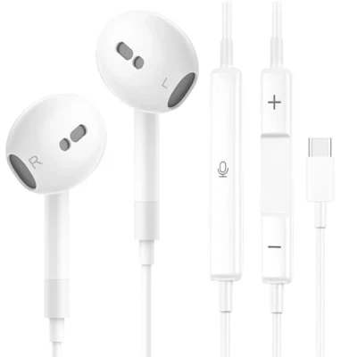 Image de Écouteurs USB C pour Samsun.g Galaxy et iPhone 16/15, écouteurs intra auriculaires de type C, stéréo HiFi avec microphone contrôle du volume i Pad Pro/Air, S24/S23