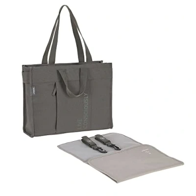 Image de LÄSSIG Baby Sac à Langer avec Matelas Langer, Fixation pour Poussette, Production Durable/GRE Tote Up Bag Anthracite