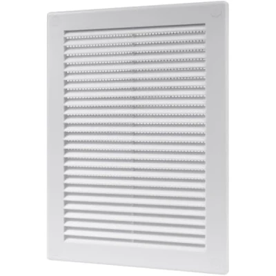 Image de Vent Systems Grille d&#039;aération rectangulaire plate en plastique blanc de 14 x 20,3 cm (dimensions d&#039;ouverture) Moustiquaire CVC 17,8 25,4