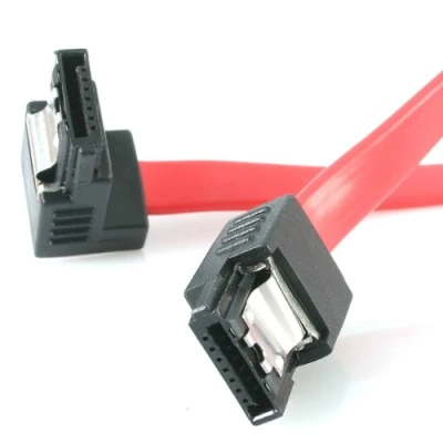 Image de StarTech.com 12 latching SATA cable 1 Right Angle M/M câble 0,3 m Rouge Neuf