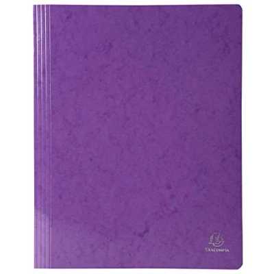 Image de Exacompta Réf. 380812B Carton de 25 chemises à lamelle Iderama en carte lustrée pelliculée 355 g/m² certifiées FSC® dimensions 24 x 32 cm pour documents format A4 couleur violet