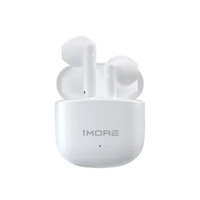 Image de 1MORE Q10 Écouteurs sans fil, Bluetooth 5.3 semi intra auriculaires légers, ajustement confortable, écouteurs stéréo basses profondes avec deux micros, appairage en une étape, étanches IPX4, 26H blanc